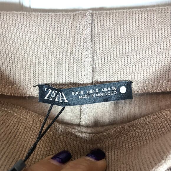 NWT Zara Ribbed Midi Taupe Skirt Size Small - Picture 4 of 5